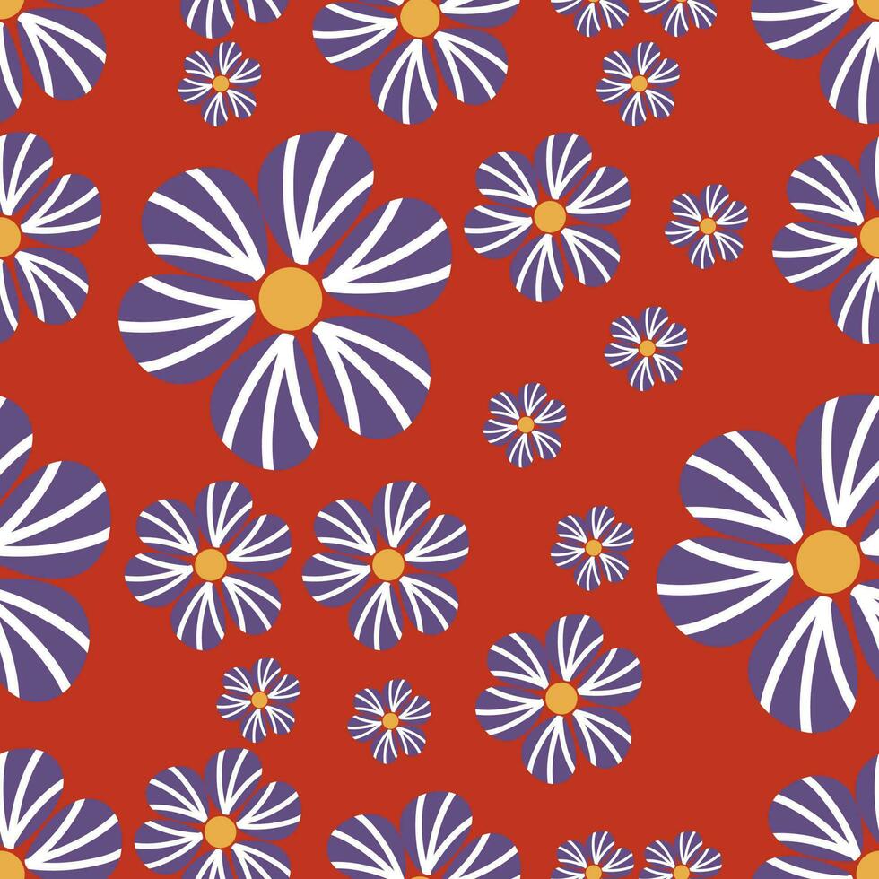 bloemen naadloos patroon in retro stijl vector