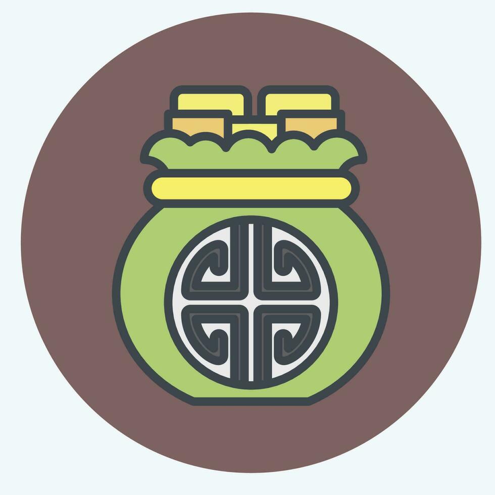icoon geld tas. verwant naar Chinese nieuw jaar symbool. kleur maat stijl. gemakkelijk ontwerp bewerkbare vector