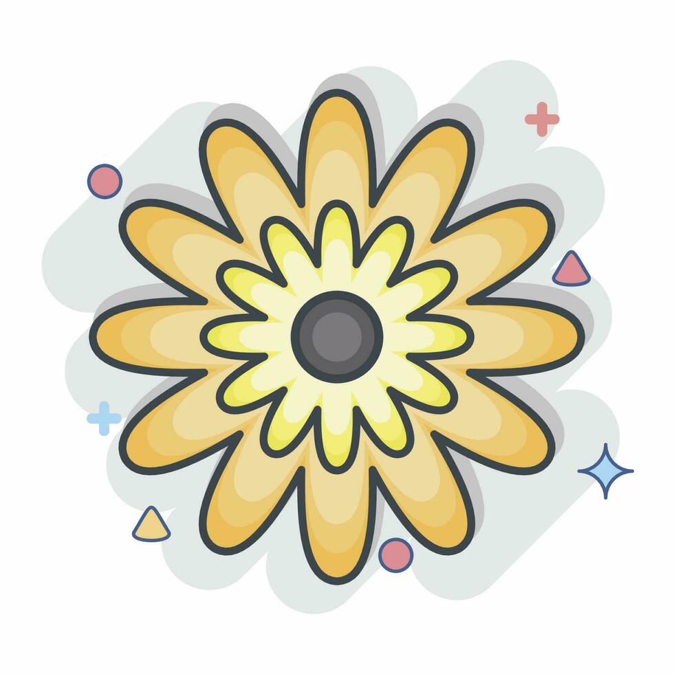 icoon zinnia. verwant naar bloemen symbool. grappig stijl. gemakkelijk ontwerp bewerkbaar. gemakkelijk illustratie vector