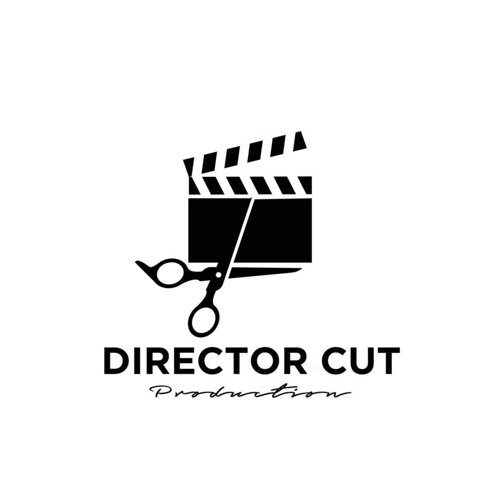 regisseur knippen achter de schermen bewerken studio film video bioscoop filmproductie vector logo ontwerp pictogram illustratie