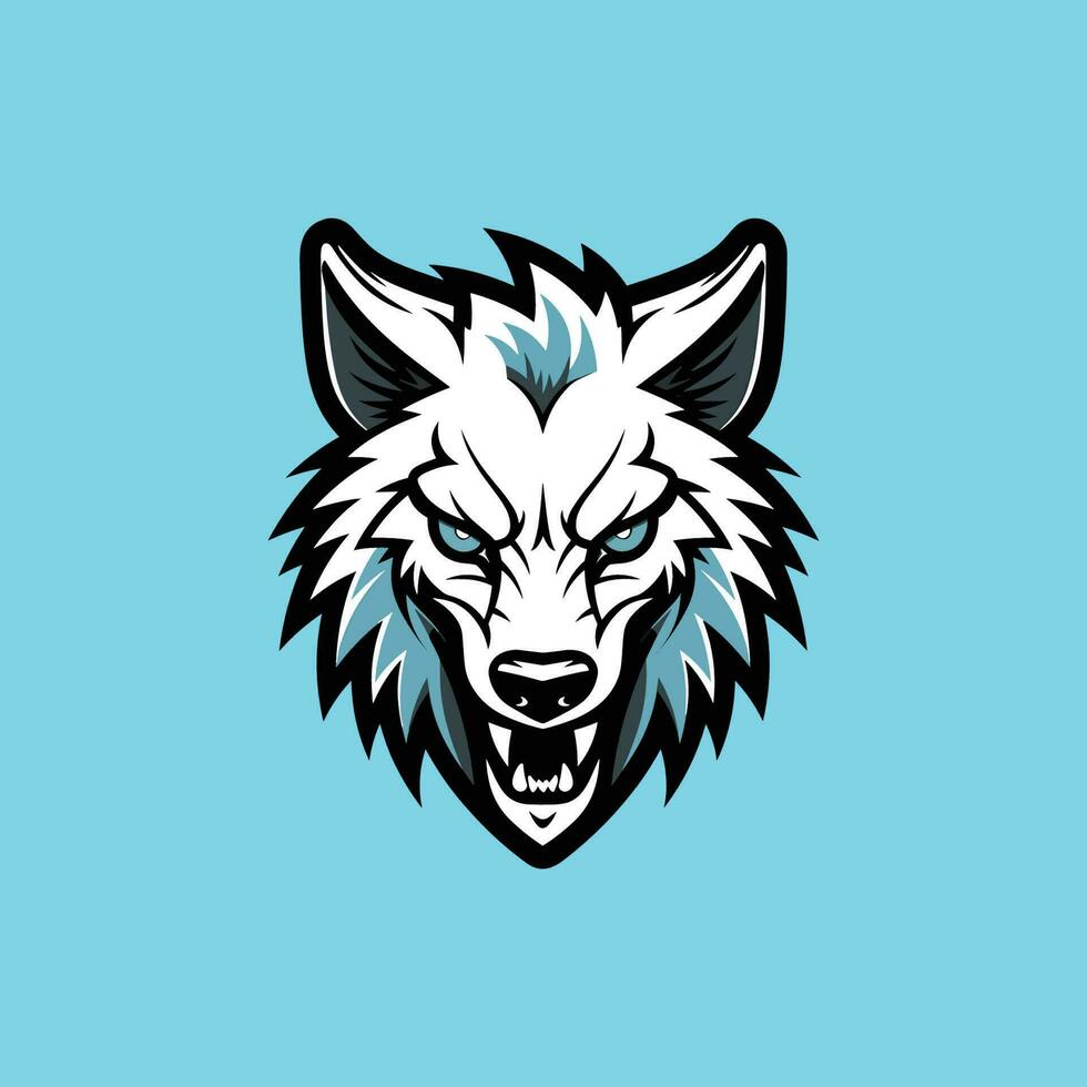 boos wolf mascotte logo hand- getrokken illustratie vector