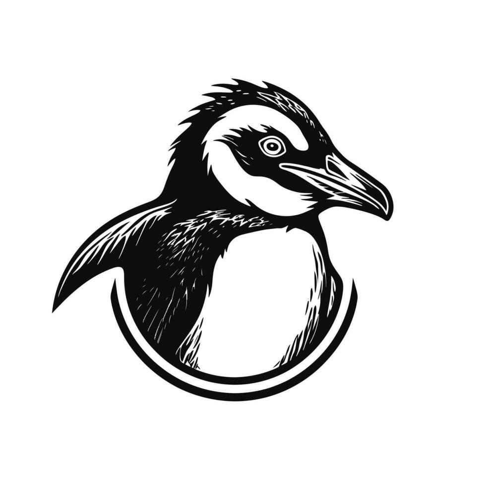 pinguïn hoofd logo vector - vogel merk symbool