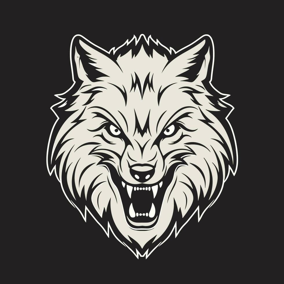 wolf hoofd logo vector - dier merk symbool