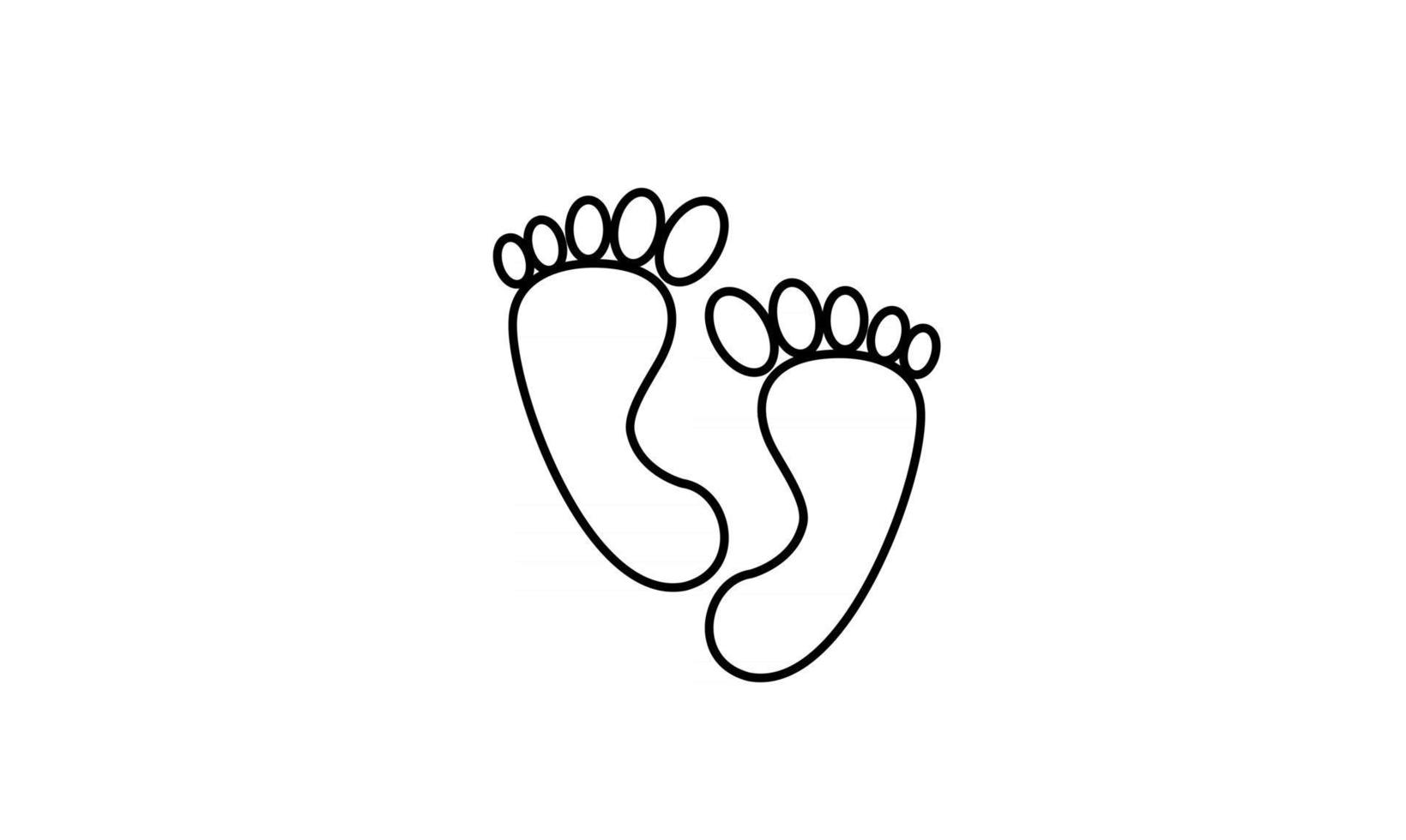 blote voeten voetafdruk stap lijn pictogram eenvoudig ontwerp vector