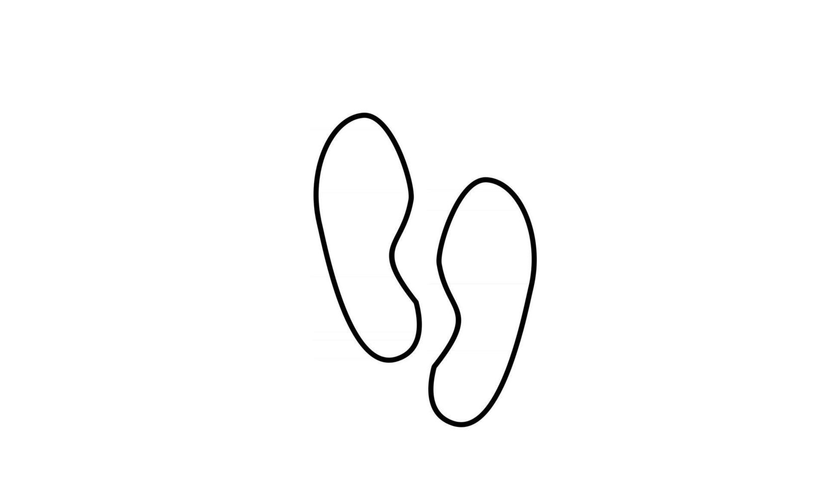 voetafdruk stap zwarte lijn pictogram witte achtergrond eenvoudig illustratie ontwerp vector