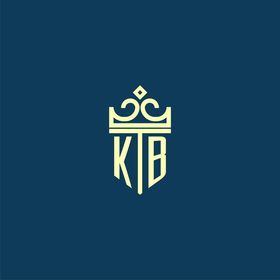 kb eerste monogram schild logo ontwerp voor kroon vector beeld