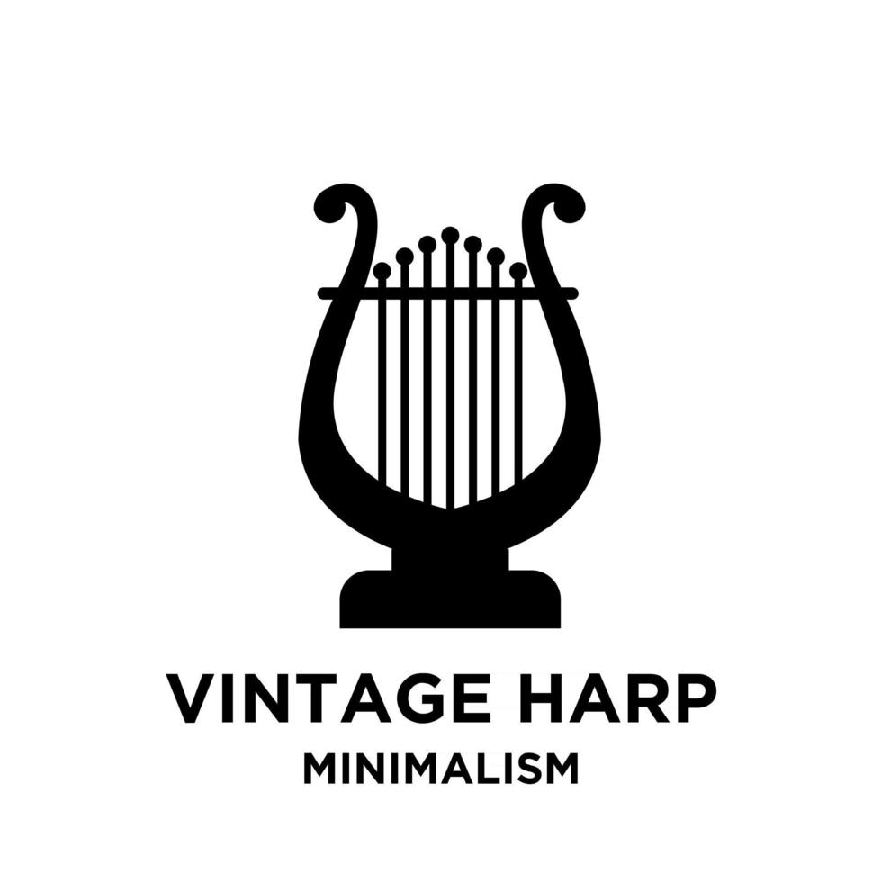 mooie luxe klassieke lier mini harp vector pictogram vlakke afbeelding ontwerp