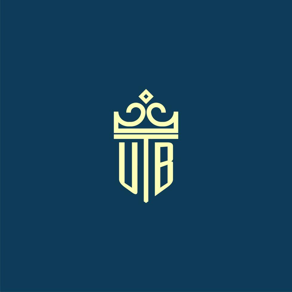 ub eerste monogram schild logo ontwerp voor kroon vector beeld