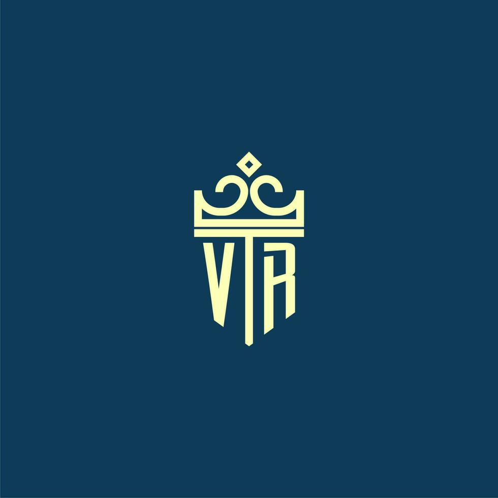 vr eerste monogram schild logo ontwerp voor kroon vector beeld