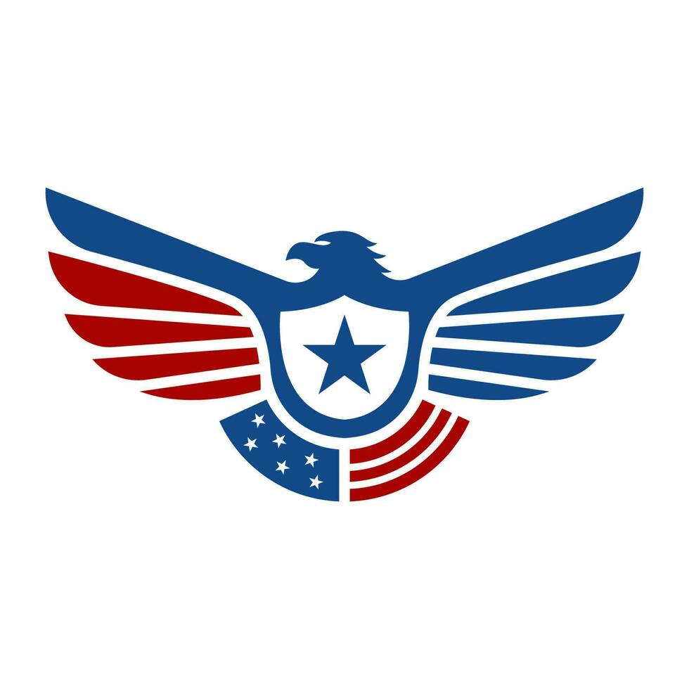 Amerikaans vlag logo concept ontwerp vector