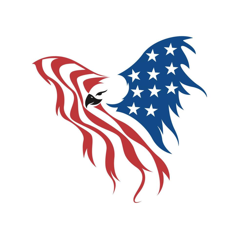 Amerikaans vlag logo concept ontwerp vector
