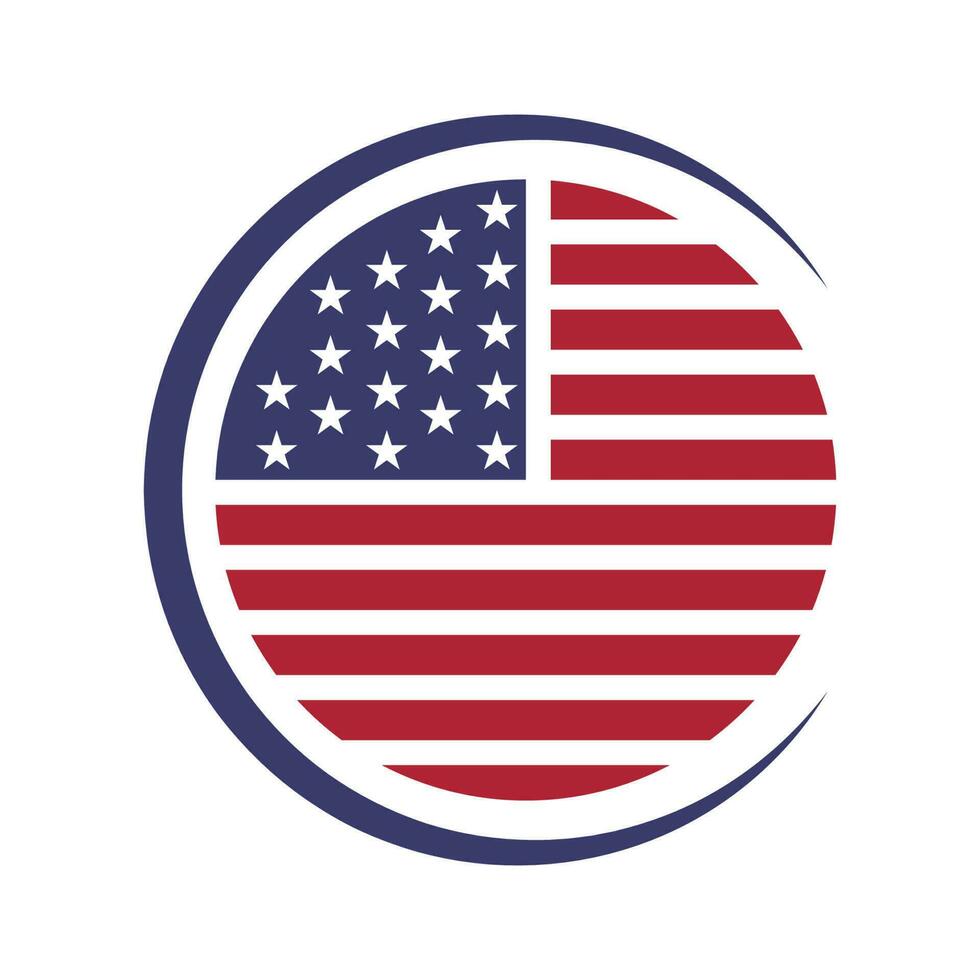 Amerikaans vlag logo concept ontwerp vector