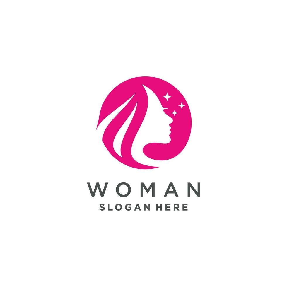 vrouw schoonheid logo idee met modern premie concept vector