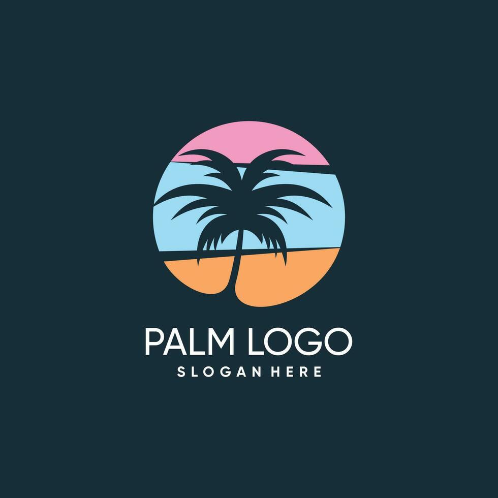 palm logo vector met creatief ontwerp idee