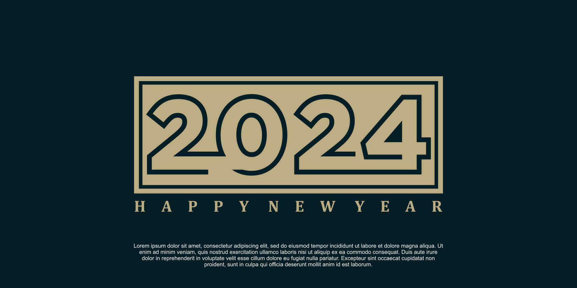 2024 gelukkig nieuw jaar logo ontwerp 2024 aantal vector illustratie