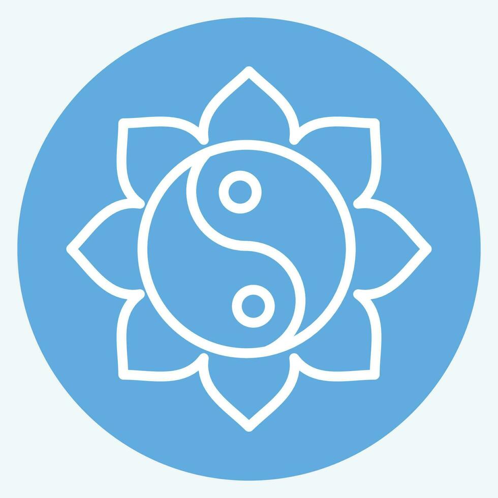 icoon yin yang. verwant naar Chinese nieuw jaar symbool. blauw ogen stijl. gemakkelijk ontwerp bewerkbare vector