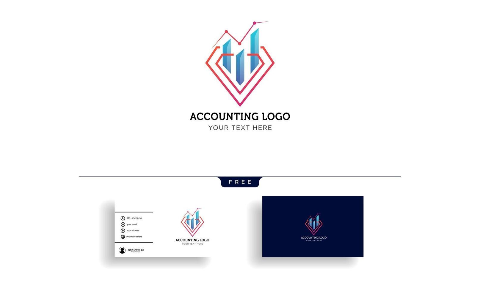 boekhoudkundige financiën creatieve logo sjabloon vector geïsoleerd met visitekaartje ontwerp vector