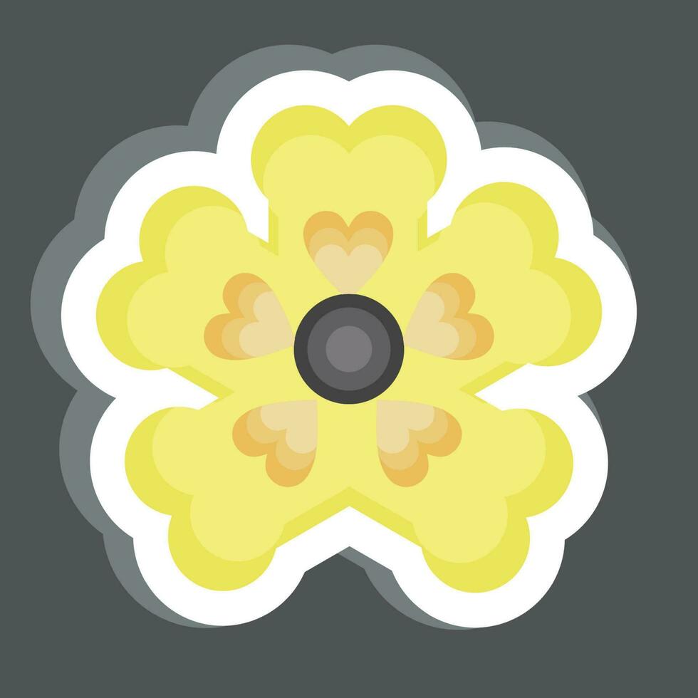 sticker sleutelbloem. verwant naar bloemen symbool. gemakkelijk ontwerp bewerkbaar. gemakkelijk illustratie vector