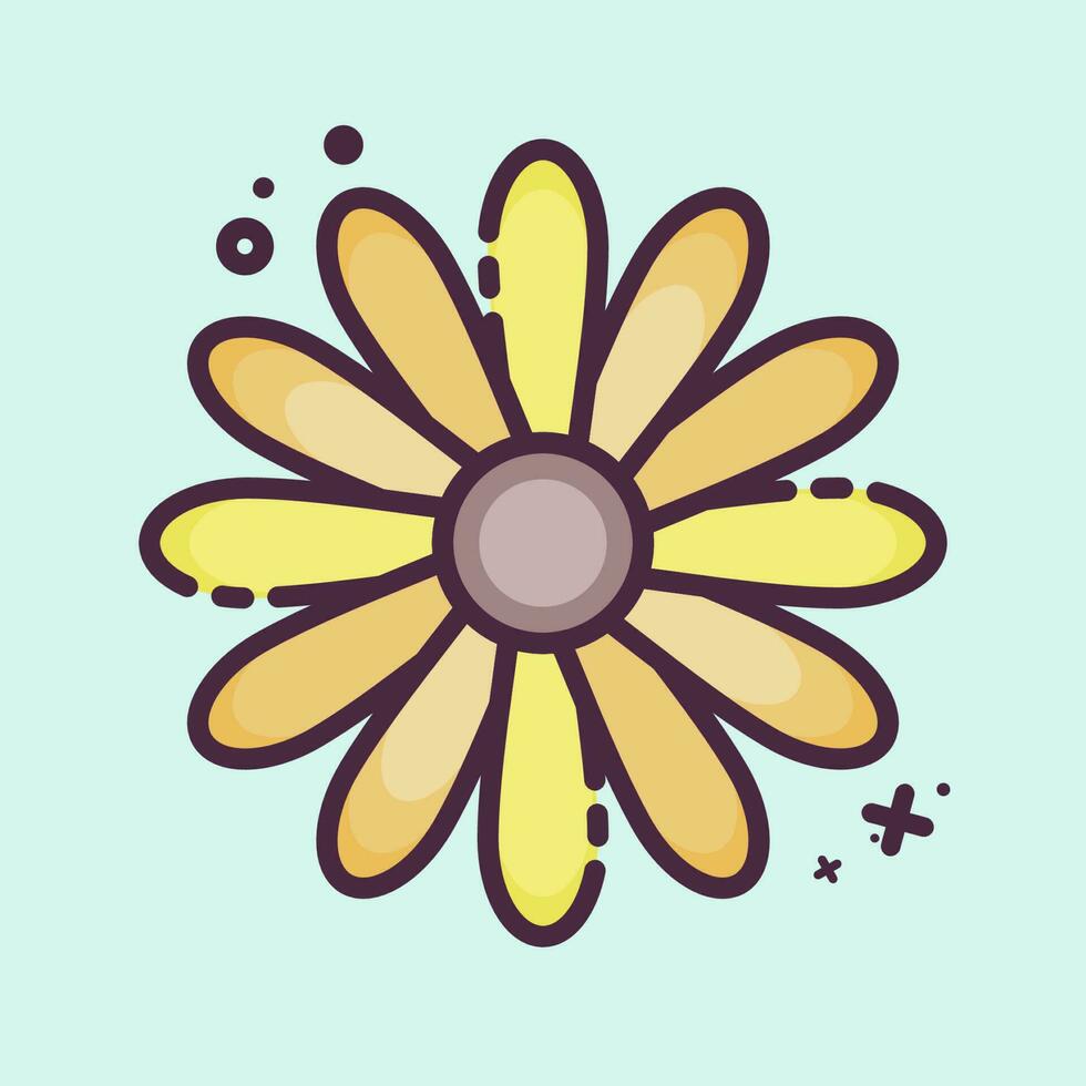 icoon dahlia. verwant naar bloemen symbool. mbe stijl. gemakkelijk ontwerp bewerkbaar. gemakkelijk illustratie vector