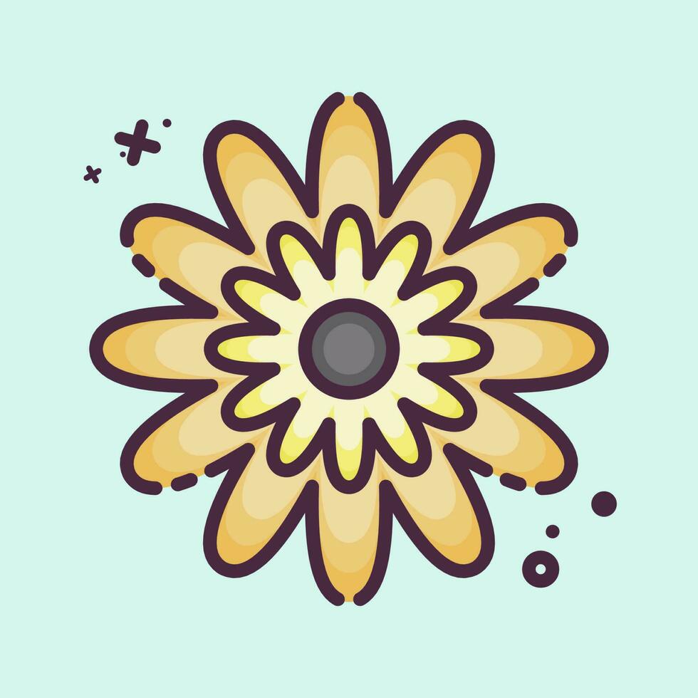 icoon zinnia. verwant naar bloemen symbool. mbe stijl. gemakkelijk ontwerp bewerkbaar. gemakkelijk illustratie vector