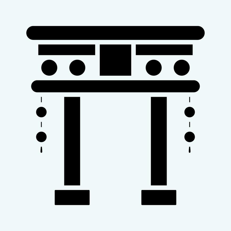 icoon torii poort. verwant naar Chinese nieuw jaar symbool. glyph stijl. gemakkelijk ontwerp bewerkbare vector