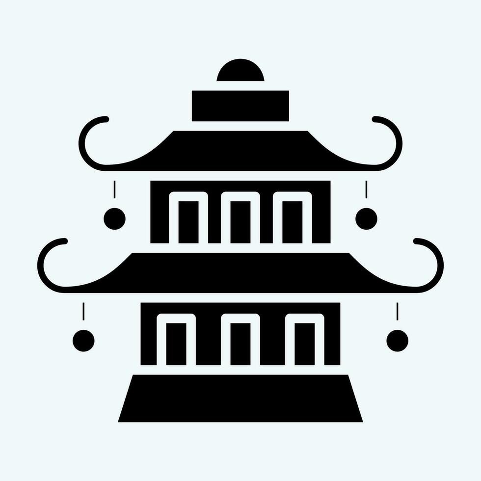 icoon pagode. verwant naar Chinese nieuw jaar symbool. glyph stijl. gemakkelijk ontwerp bewerkbare vector