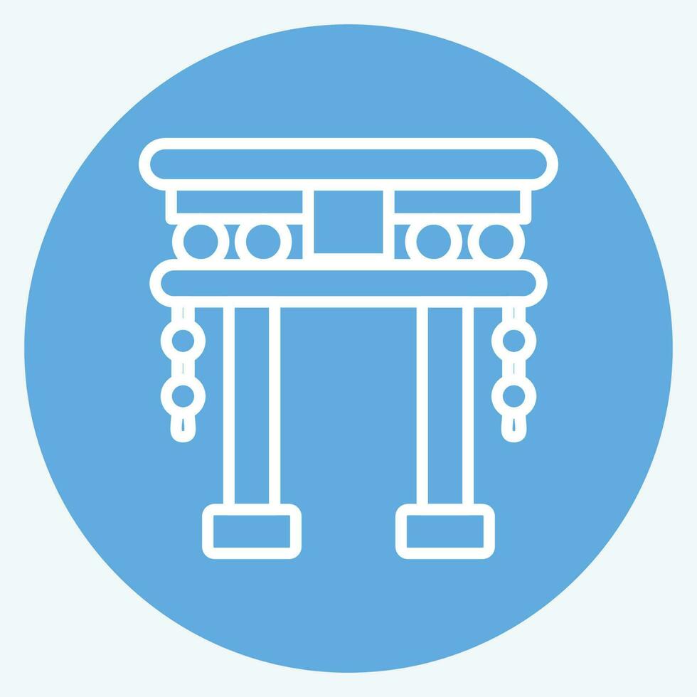 icoon torii poort. verwant naar Chinese nieuw jaar symbool. blauw ogen stijl. gemakkelijk ontwerp bewerkbare vector