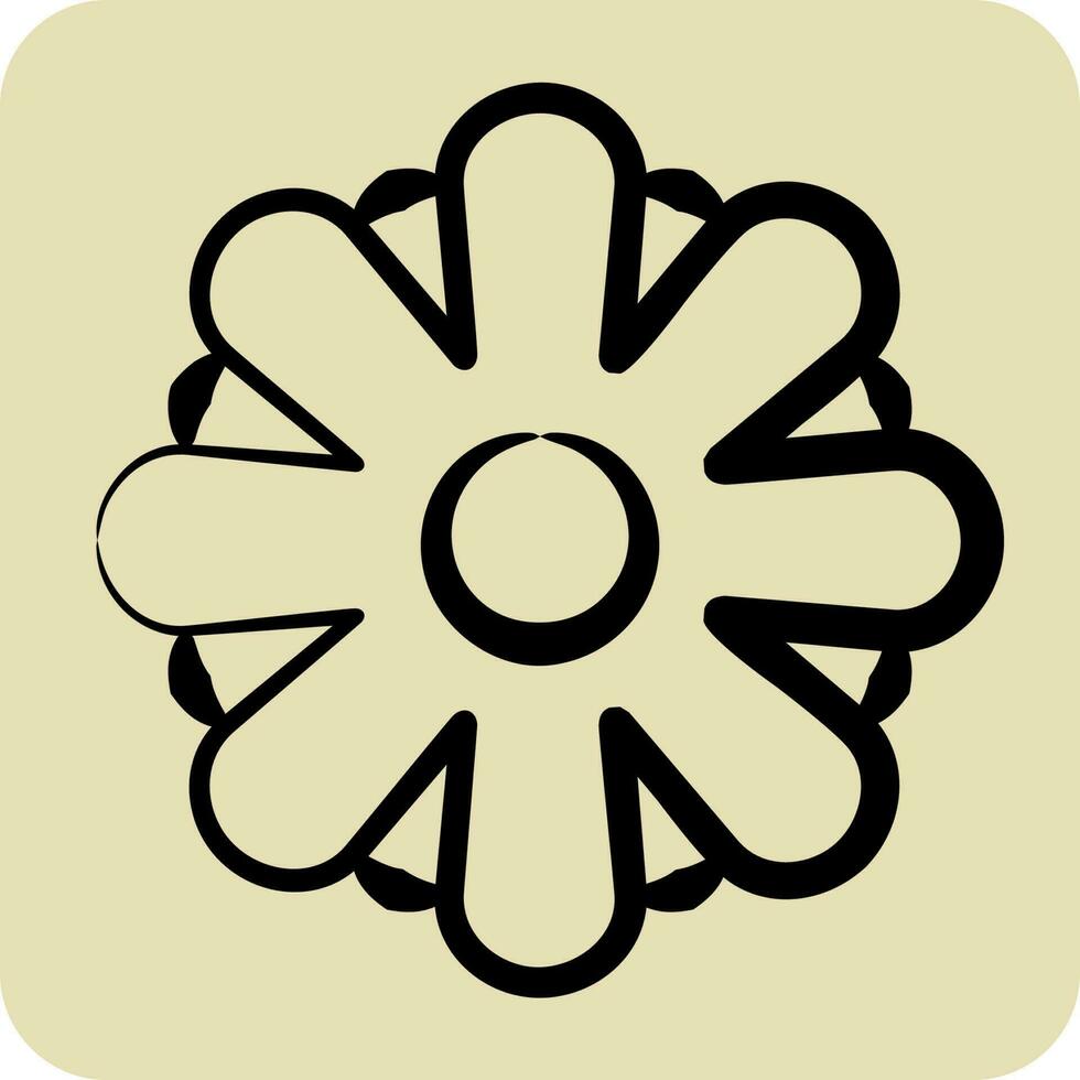 icoon aster. verwant naar bloemen symbool. hand- getrokken stijl. gemakkelijk ontwerp bewerkbaar. gemakkelijk illustratie vector