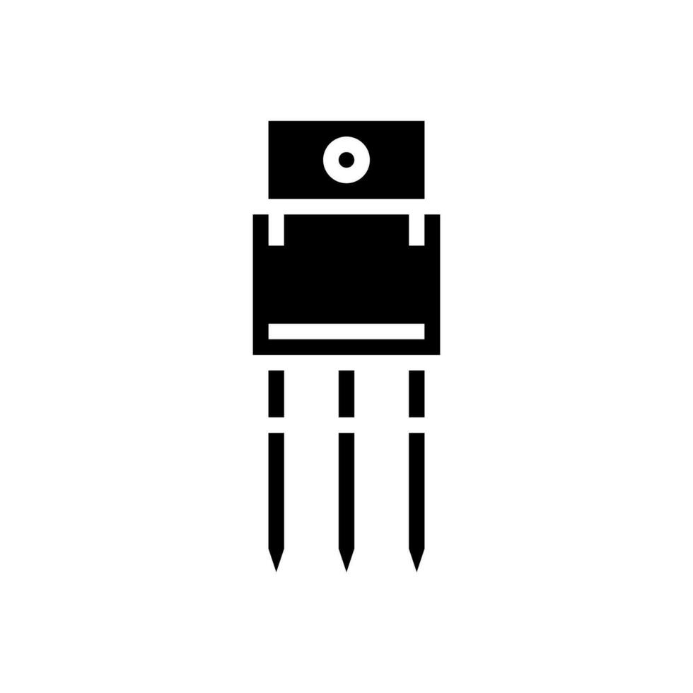 transistor elektronisch bestanddeel glyph icoon vector illustratie