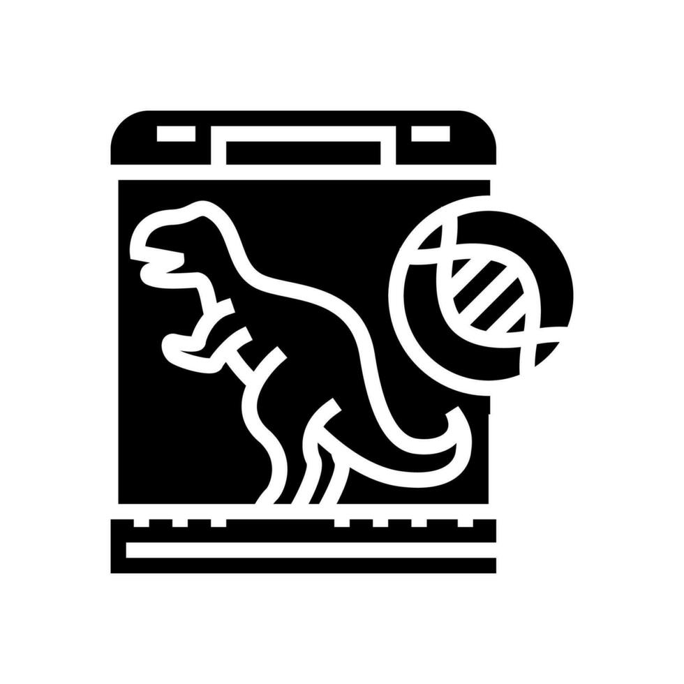 uitgestorven soorten herrezen toekomst technologie glyph icoon vector illustratie