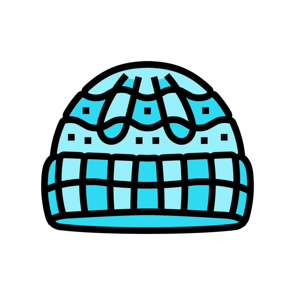 hoed breiwerk wol kleur icoon vector illustratie