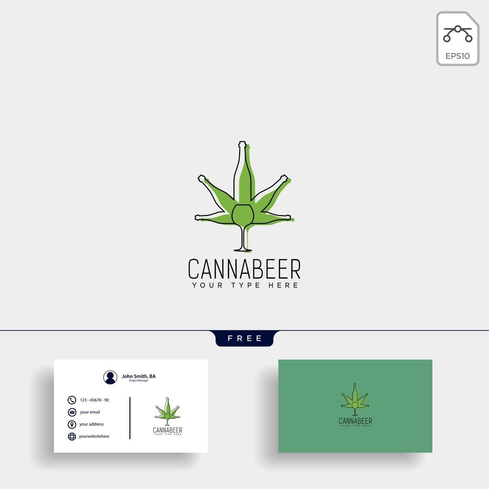 cannabis en bier logo sjabloon vector illustratie element geïsoleerd