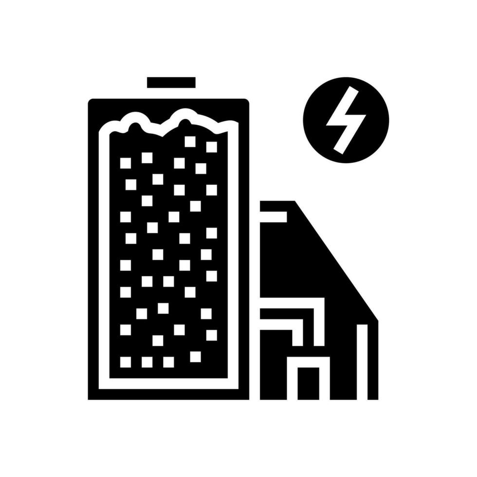 zand batterijen toekomst technologie glyph icoon vector illustratie