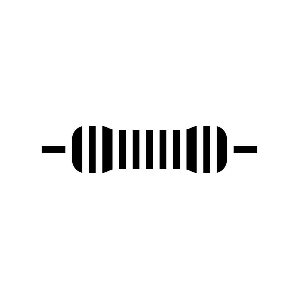 metaal film weerstand elektronisch bestanddeel glyph icoon vector illustratie