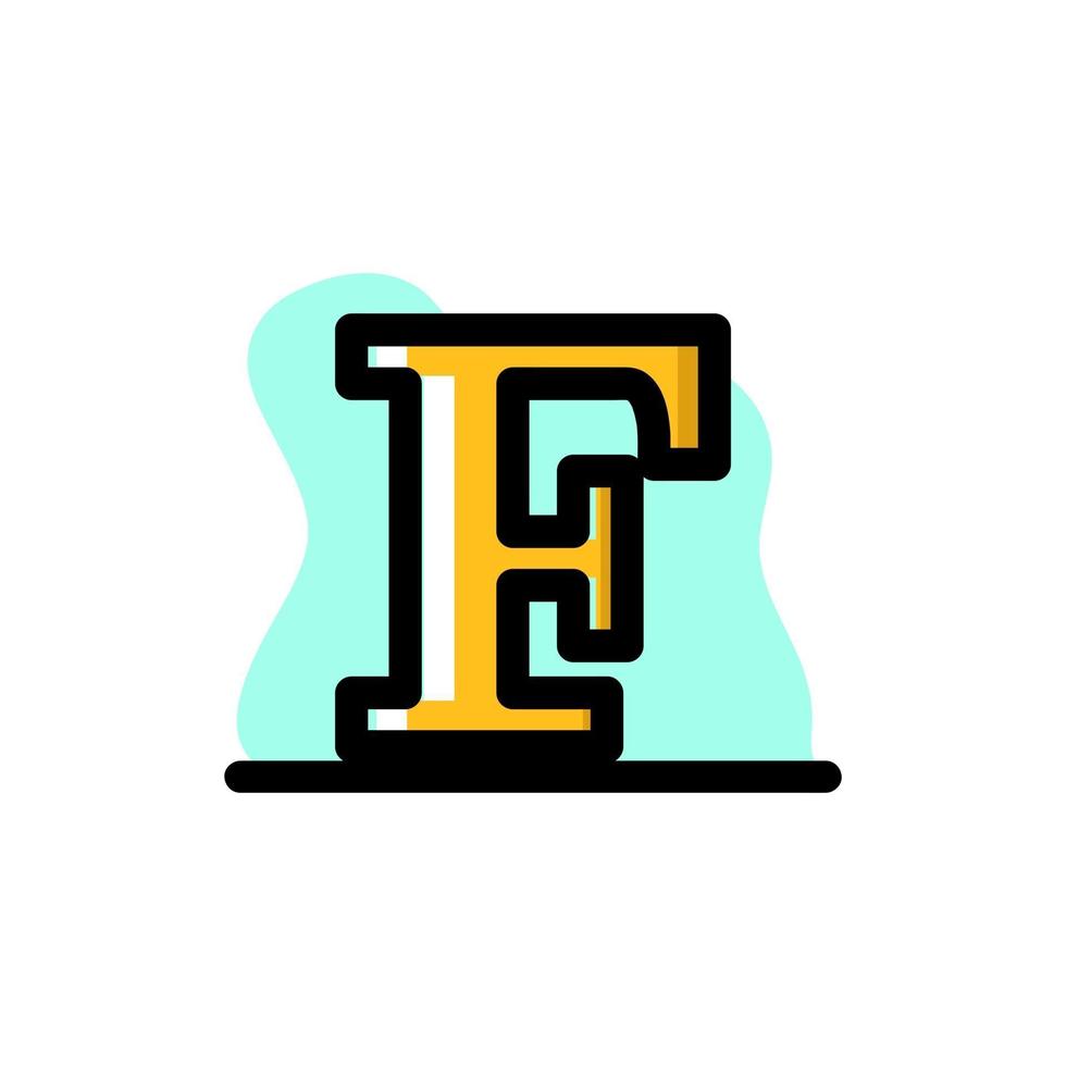 letter f conceptuele vector illustratie ontwerp pictogram