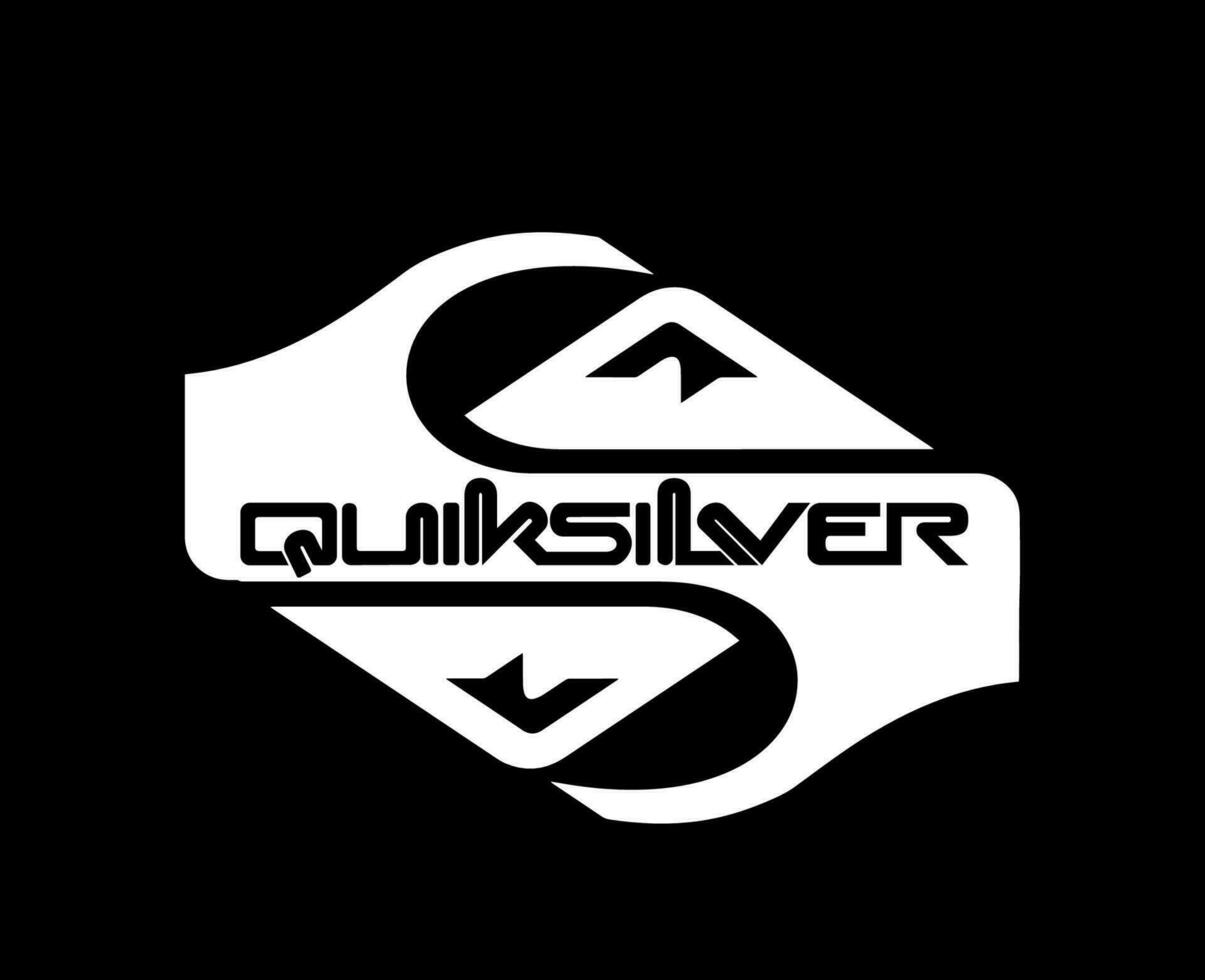 quiksilver symbool merk kleren met naam wit logo ontwerp icoon abstract vector illustratie met zwart achtergrond