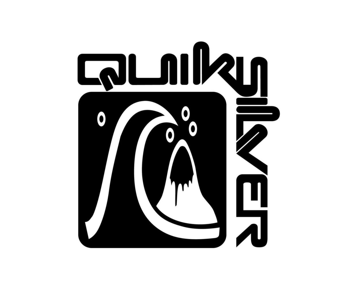 quiksilver symbool merk met naam zwart logo kleren ontwerp icoon abstract vector illustratie