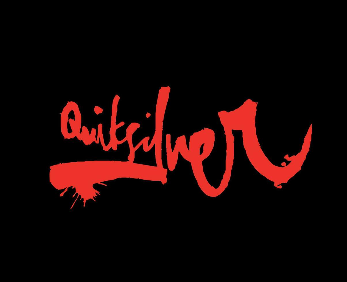 quiksilver symbool merk naam rood logo kleren ontwerp icoon abstract vector illustratie met zwart achtergrond