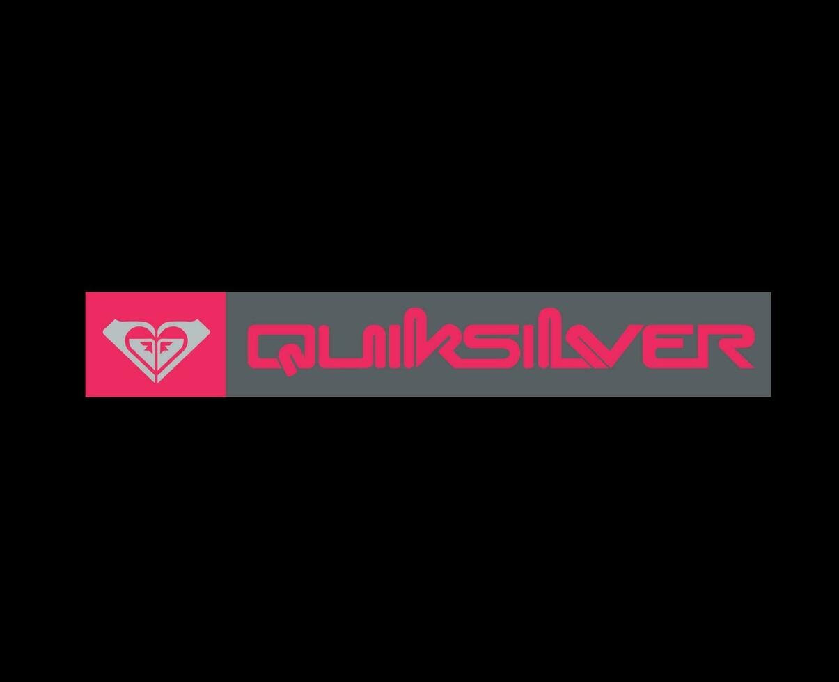 quiksilver merk logo roze en grijs symbool kleren ontwerp icoon abstract vector illustratie met zwart achtergrond