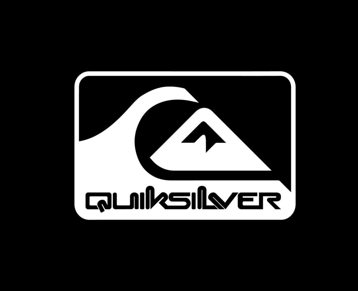quiksilver symbool merk kleren logo met naam wit ontwerp icoon abstract vector illustratie met zwart achtergrond