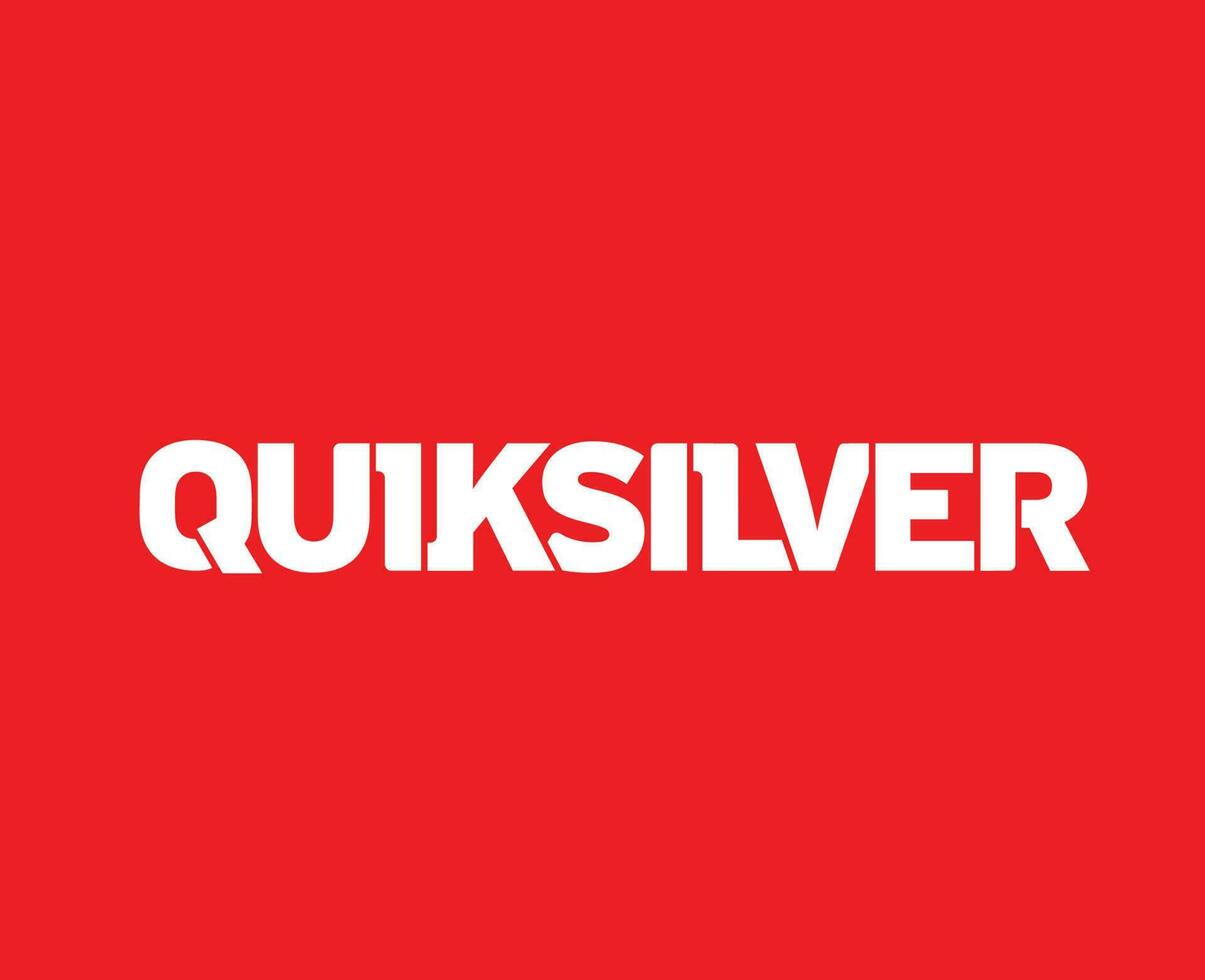 quiksilver symbool merk kleren logo naam wit ontwerp icoon abstract vector illustratie met rood achtergrond