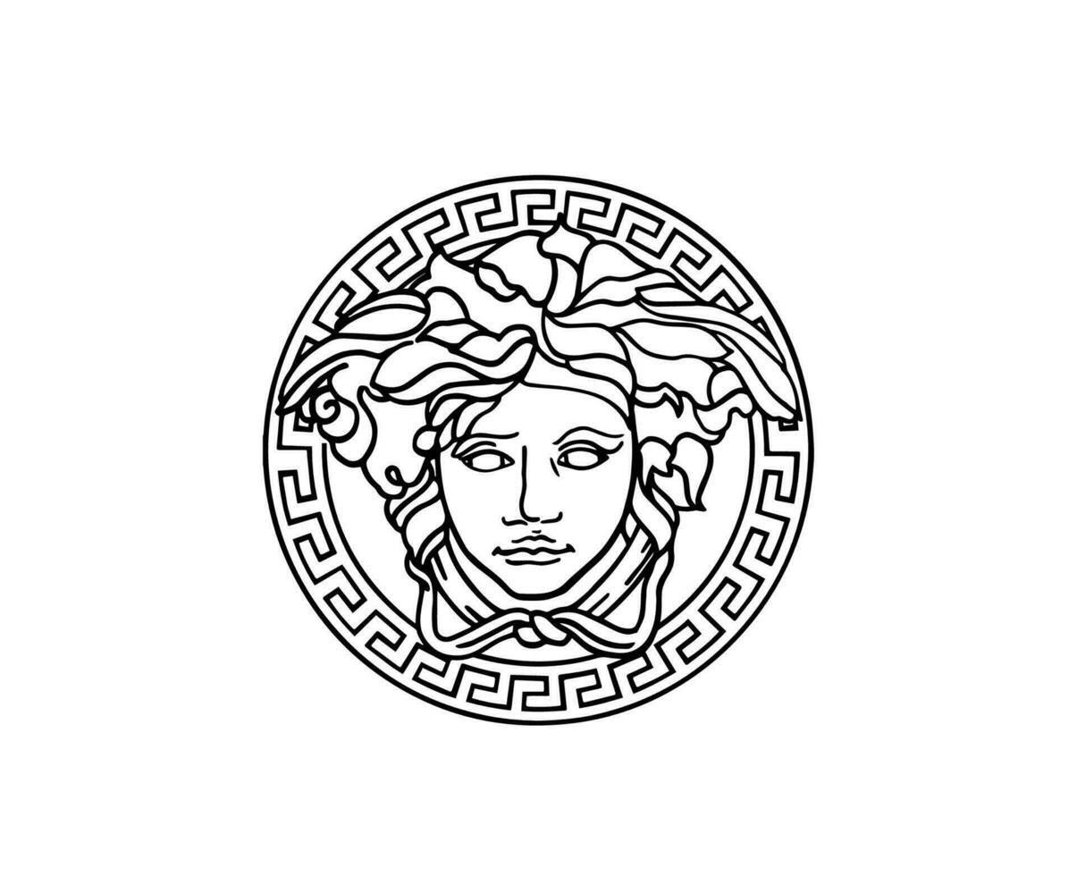 versace merk symbool zwart logo kleren ontwerp icoon abstract vector illustratie