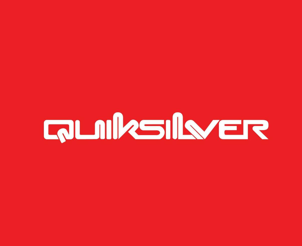 quiksilver merk logo naam wit symbool kleren ontwerp icoon abstract vector illustratie met rood achtergrond