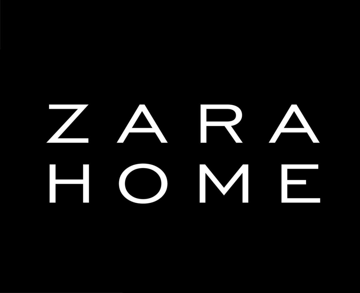 zara huis merk logo wit symbool kleren ontwerp icoon abstract vector illustratie met zwart achtergrond