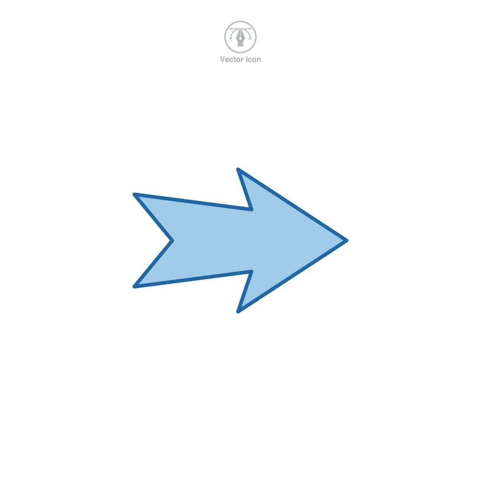 Rechtsaf pijl icoon symbool sjabloon voor grafisch en web ontwerp verzameling logo vector illustratie