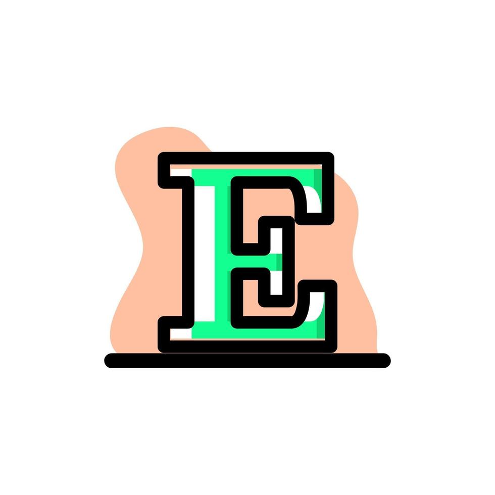 letter e conceptuele pictogram vector illustratie ontwerp