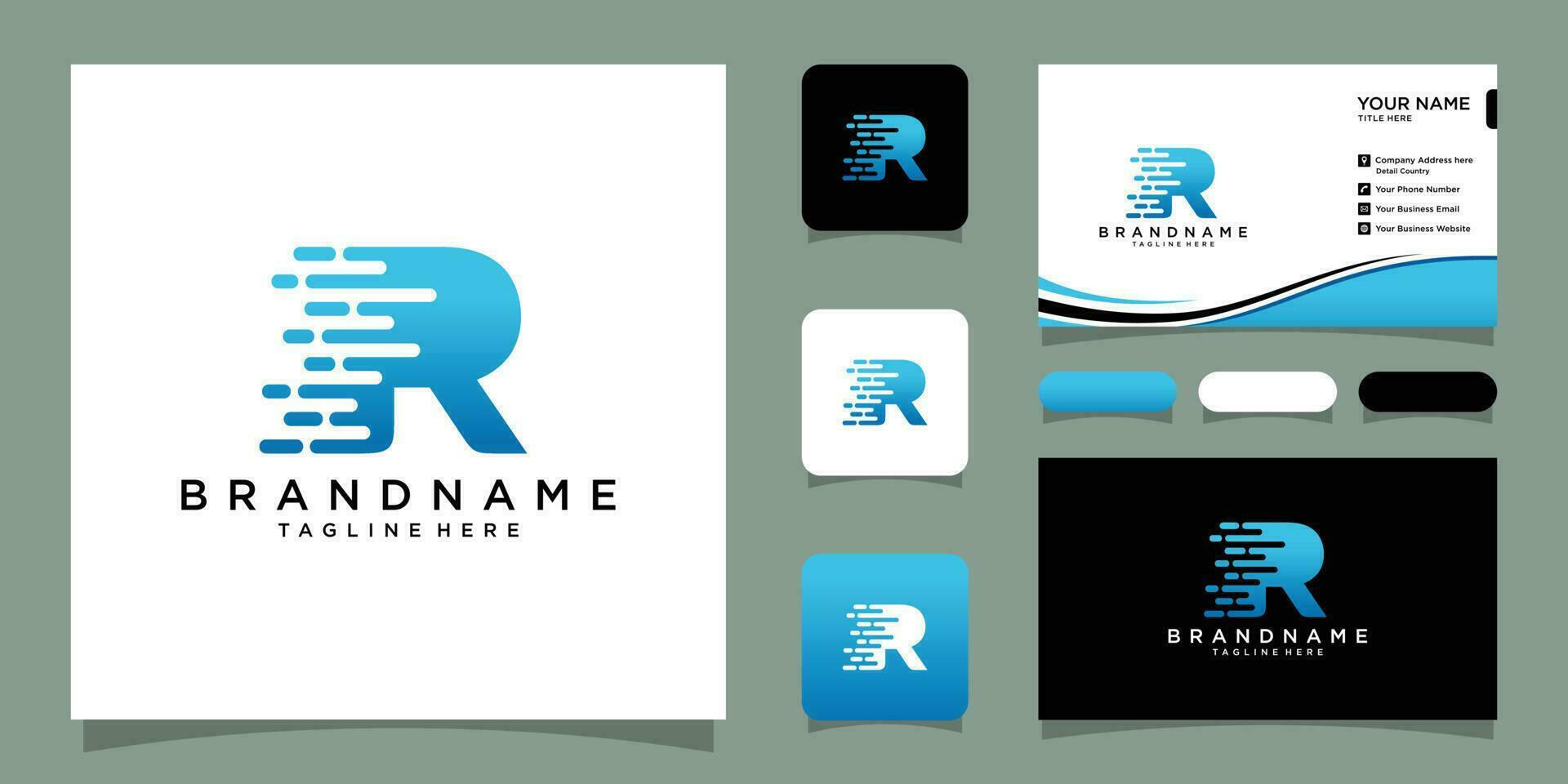 brief r snelheid logo ontwerp sjabloon premie vector