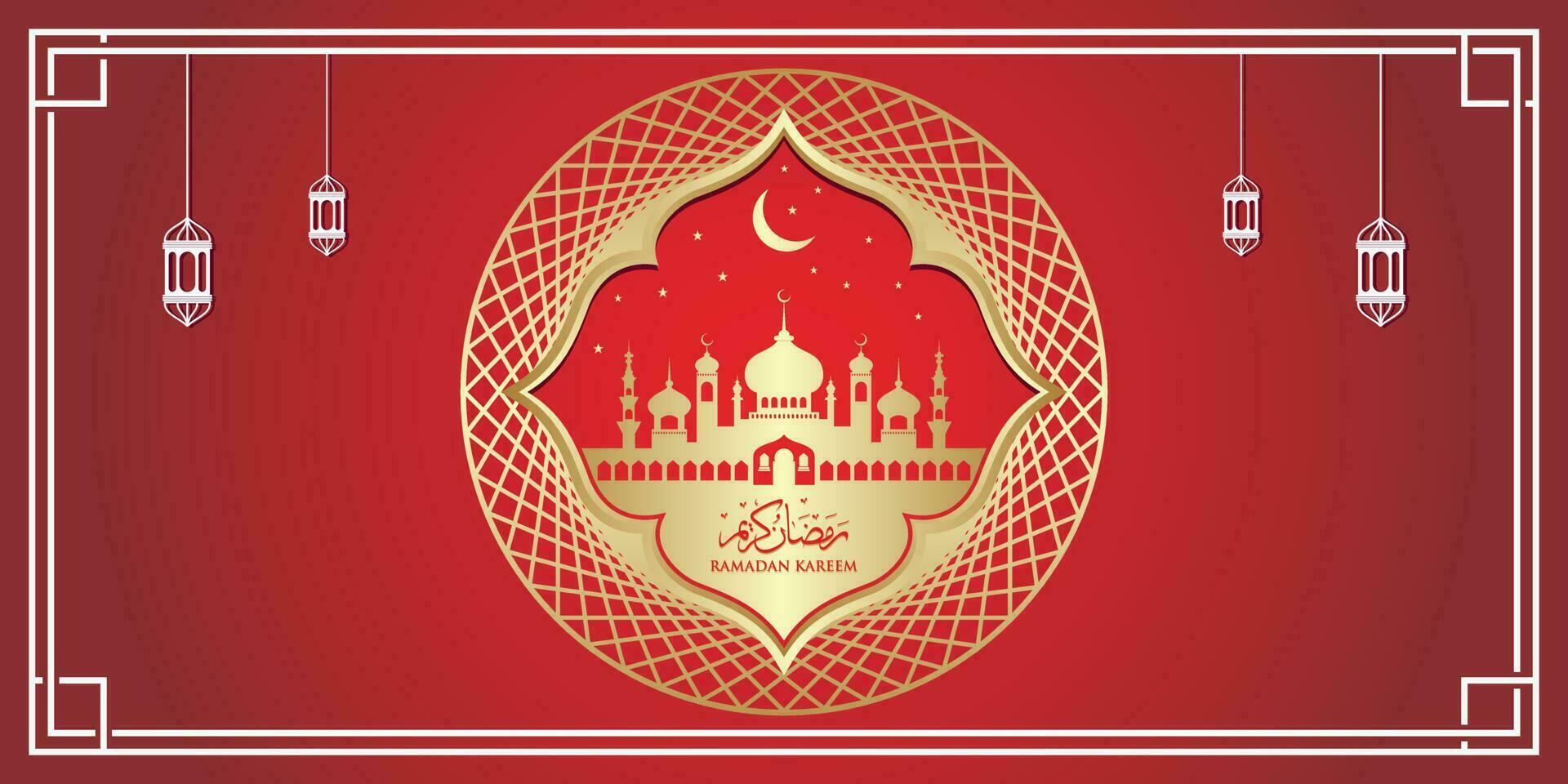 Ramadan kareem Arabisch kalligrafie, Ramadan kareem mooi groet kaart met Arabisch kalligrafie, premie vector