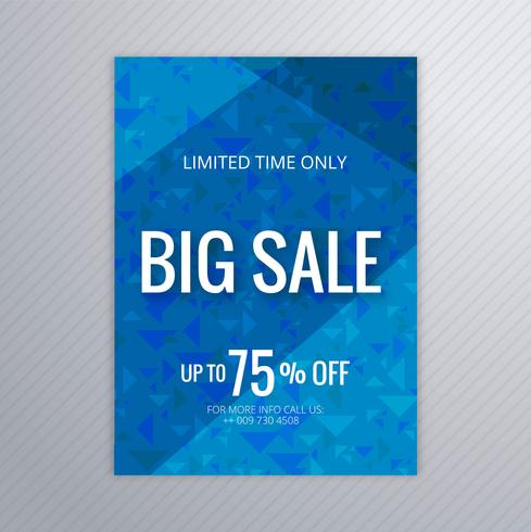 Abstract grote verkoop blauwe brochure sjabloonontwerp vector