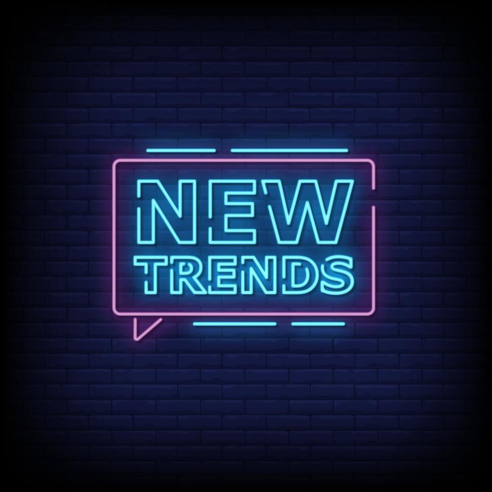 nieuwe trends neonreclame stijl tekst vector